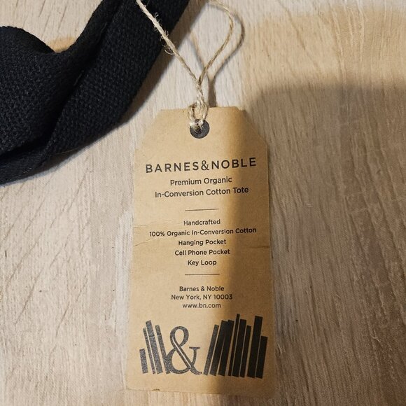 Barnes & Noble Black Gold Natural Book Canvas Reuseable Premium Cotton Tote Bag - Picture 4 of 6